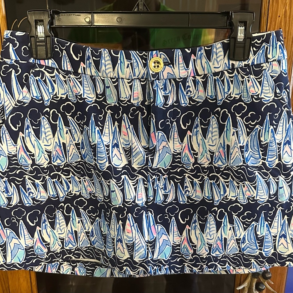 Chic Blue and White Mini Skirt